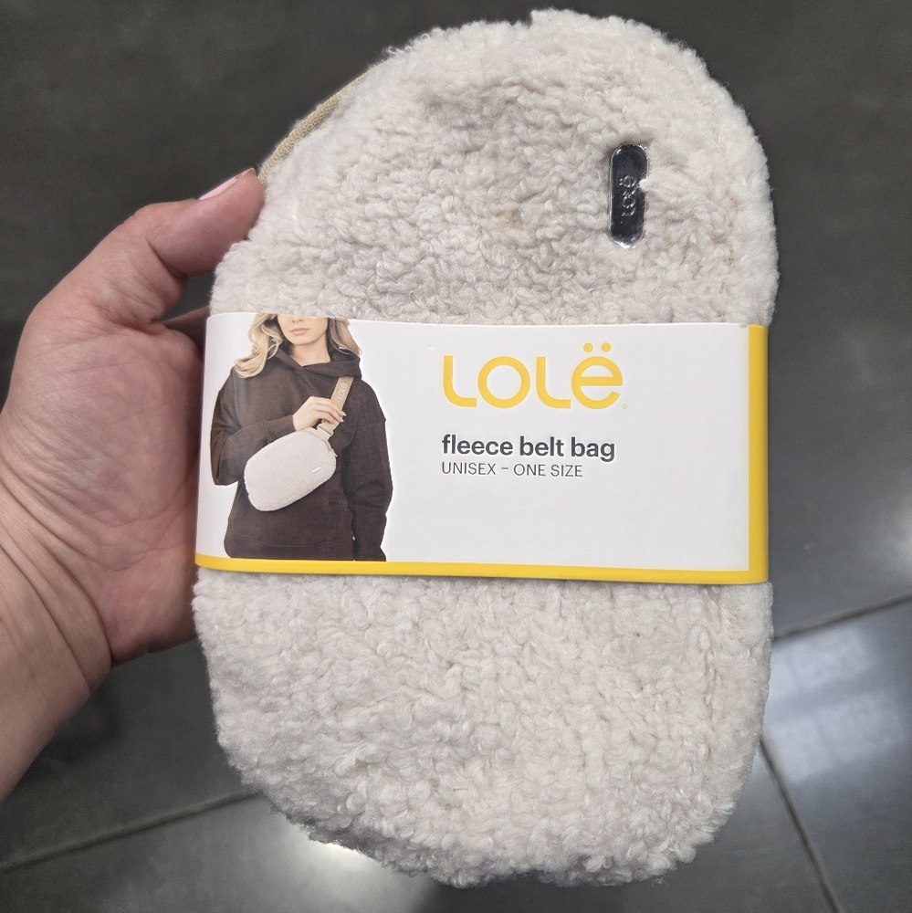 Lolé Cream Fleece Belt Bag